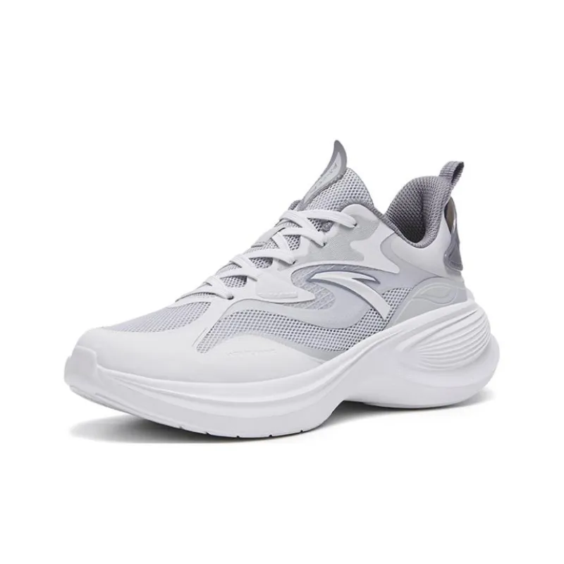Anta Leaf 3.0 Cushioning Anti Slip And Wear Resistant Low Top Running Shoes Women's Gray White-1