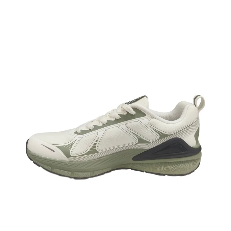 PEAK Cushioning Rebound Wear-Resistant Support Low-Top Sprint Running Shoes Men's White Green-1