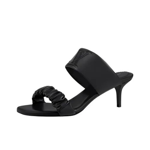 LOUIS VUITTON Drapy Mule Slide Slippers Women's Black