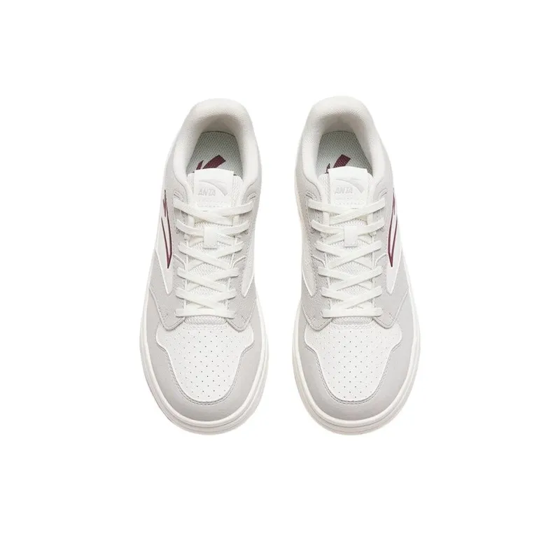 Anta Street Play Series Slip Resistant, Abrasion Resistant, Lightweight Low Top Skateboard Shoes Women's Gray White-2