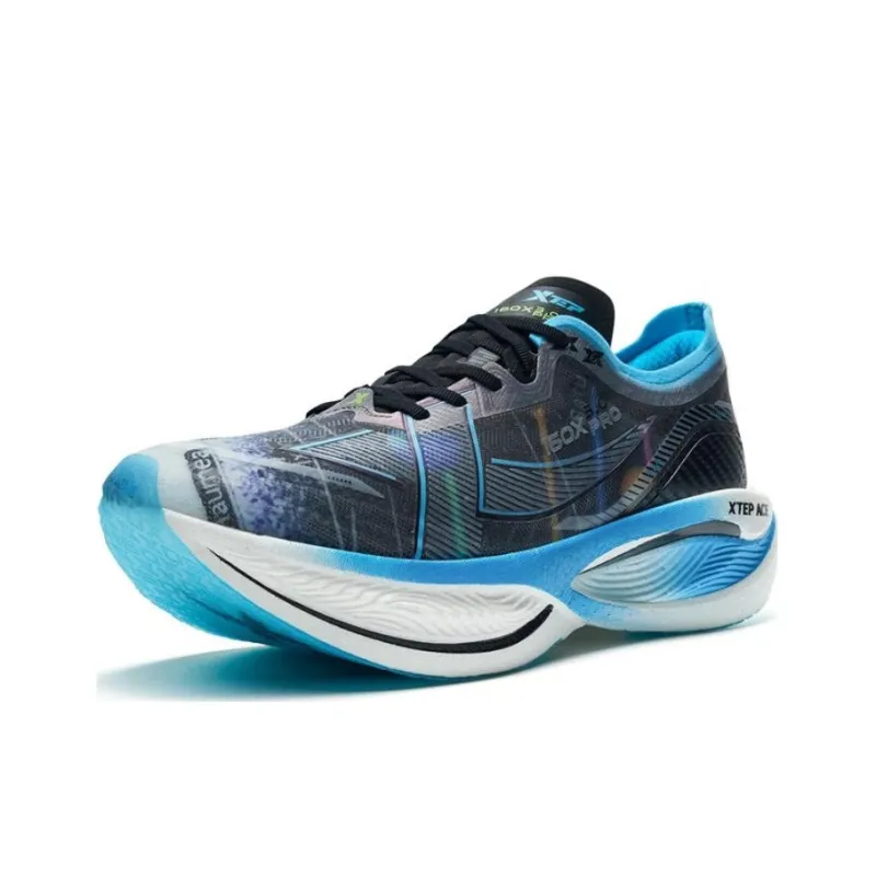 XTEP 160X 3.0 Pro Lightweight Rebound Low Top Running Shoes Men's Black Blue-1