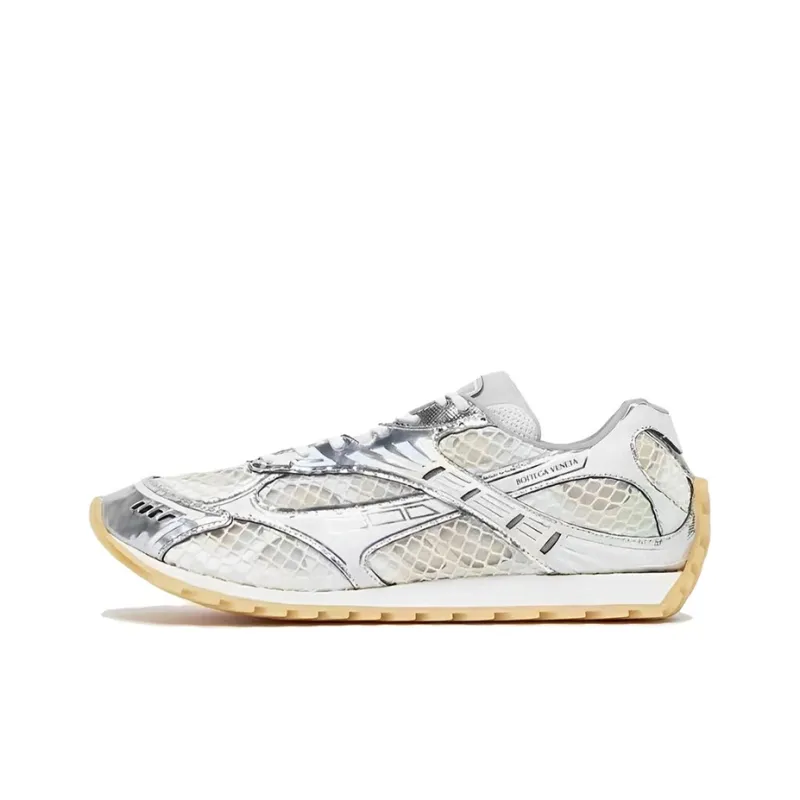 Bottega Veneta Orbit Shock Absorbers With Slip Resistant Features Low Top Casual Shoes Men's Silver White-0