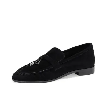 JESSICA SOPHIA British Loafers Casual Single Shoes 2cm Women's Black