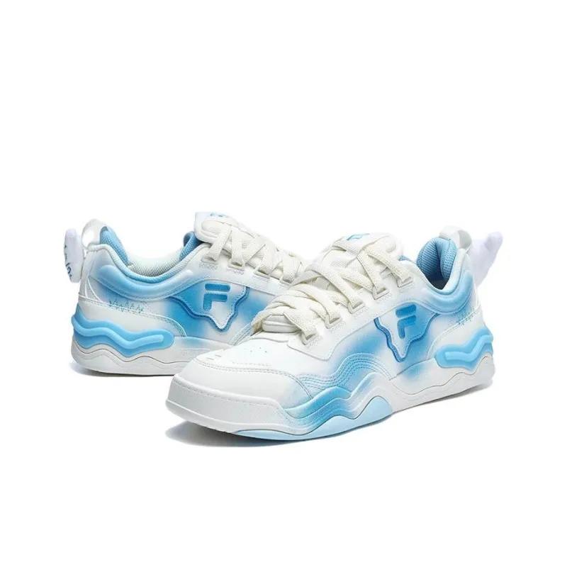 FILA FUSION KICK Wave Bottom Sneakers Skateboard Shoes Men Low Top White Blue-2