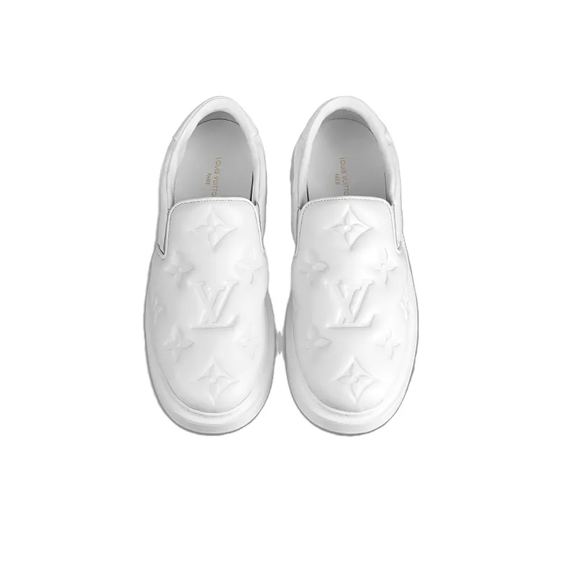 LOUIS VUITTON Beverly Hills Slip On Shoes 'White Monogram'-3