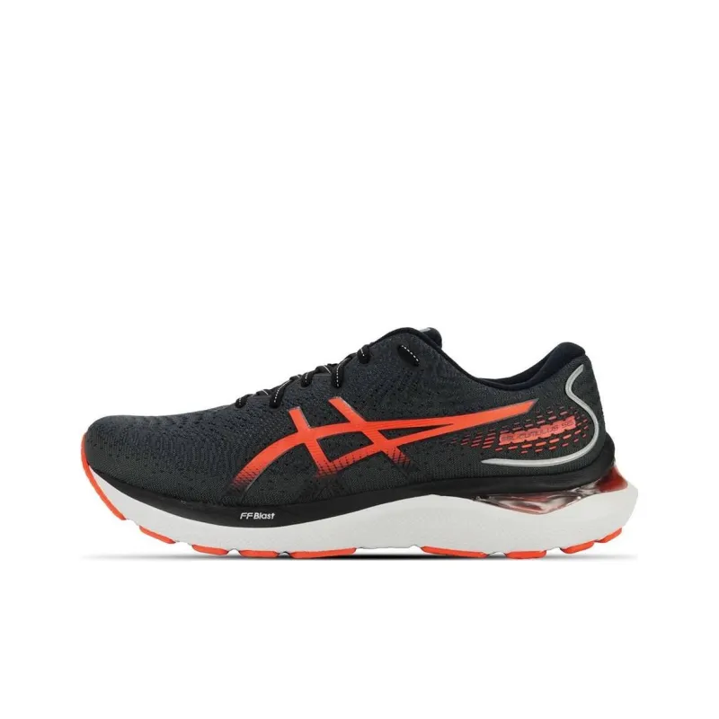 Asics Gel-Cumulus 24 Durable Breathable Low-Top Running Shoes Black Orange White-0