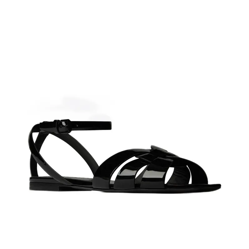 SAINT LAURENT Tribute One Strap Sandals 0.5cm Women's Black-2