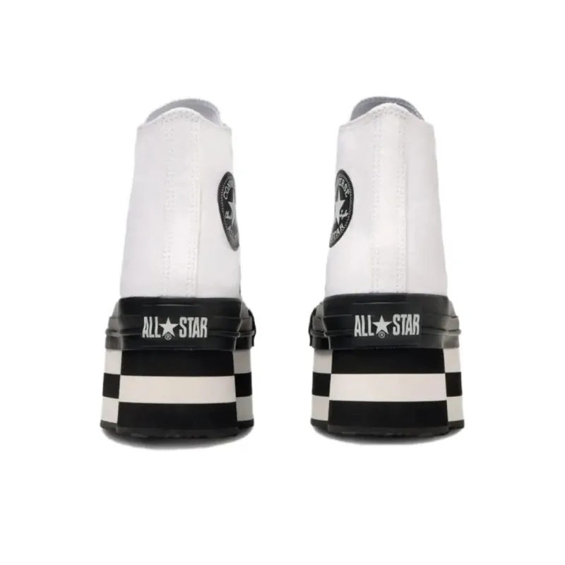 Converse All Star Anti Slip And Wear Resistant Height Increasing High Top Skateboard Shoes Women's White-4