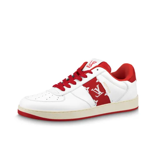 LOUIS VUITTON Rivoli Skateboard Shoes Men Low-Top White/Red