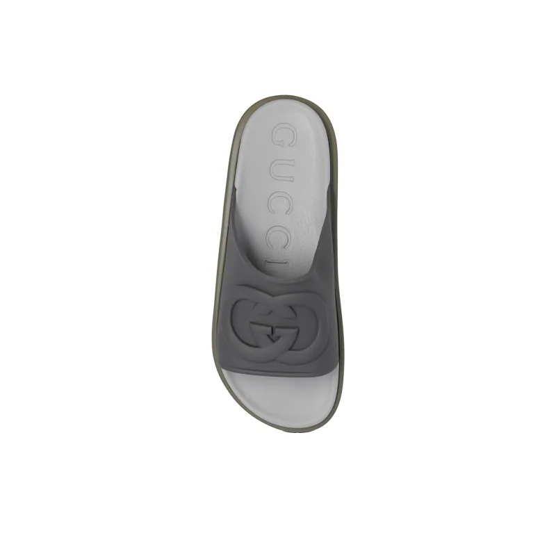 GUCCI Interlocking G Slide Dark Grey Khaki-4