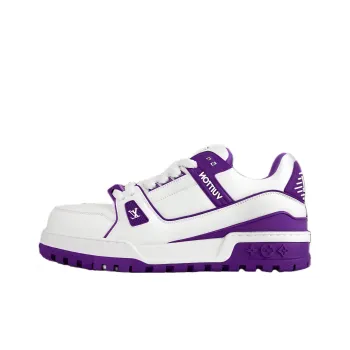 LOUIS VUITTON Trainer Maxi Little Chubby Ding Low Top Skateboard Shoes Women's White Purple