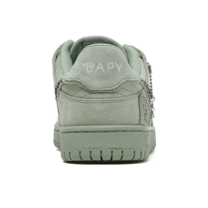 BAPY x A BATHING APE STA Low Top Skateboard Shoes Women's Green-3