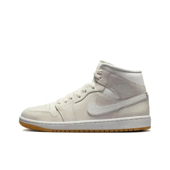 Jordan Air Jordan 1 Anti Slip Wear Resistant Mid Top Vintage Basketball Shoes Women's Beige