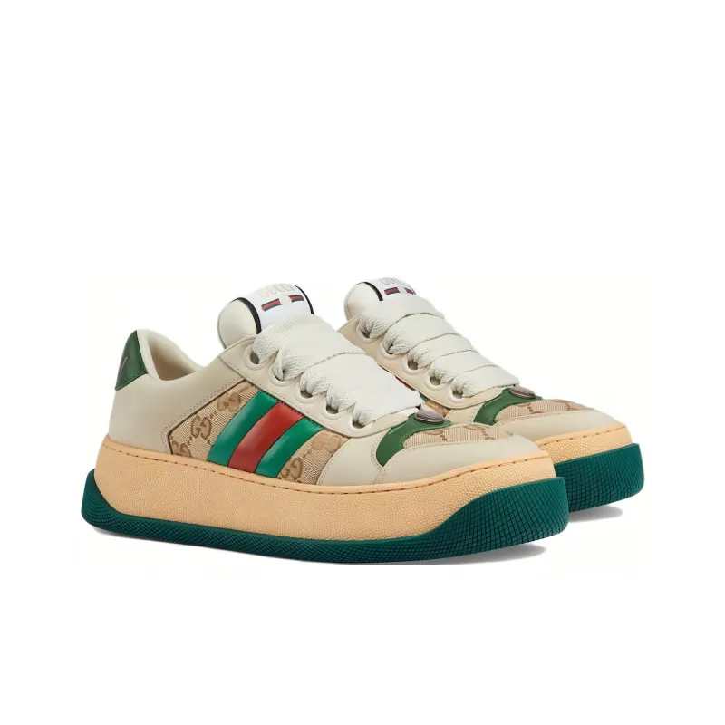 GUCCI Women's Screener 'GG Motif Beige Green' Women's-1