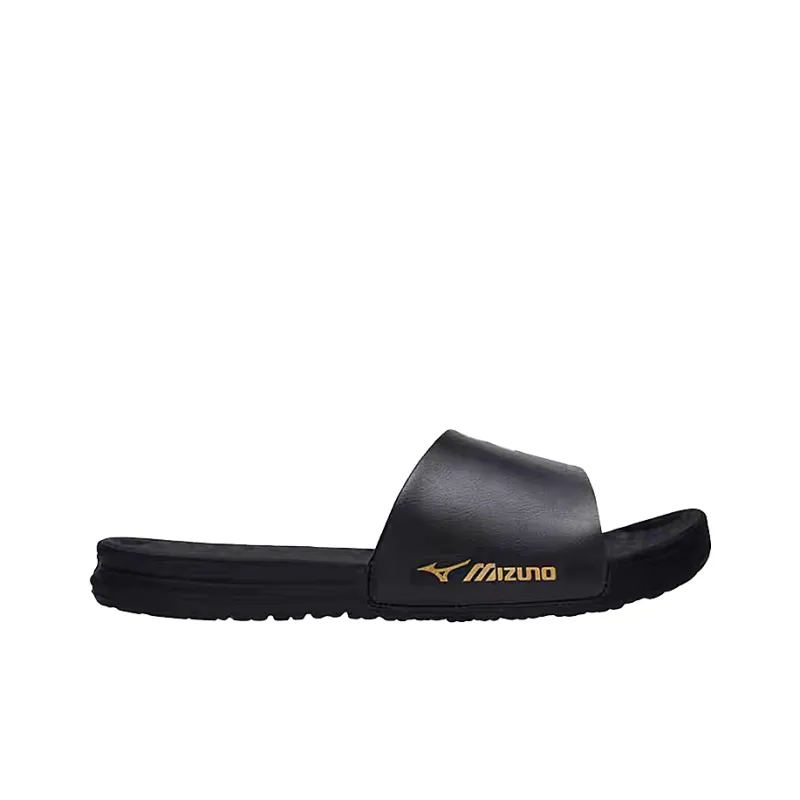 Mizuno Alpha SR4 Slide Slippers Unisex Black Gold-1