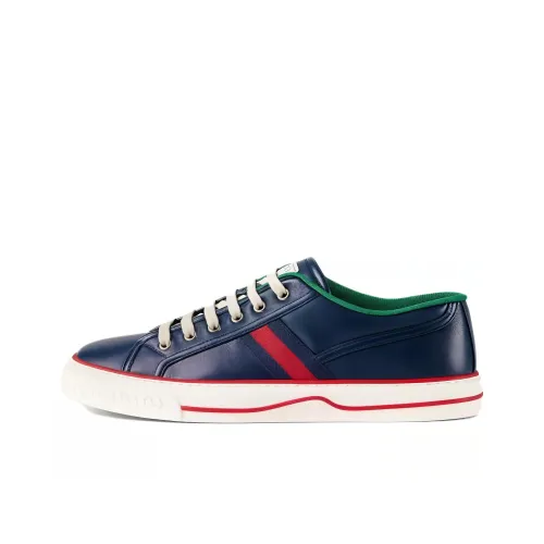 GUCCI Tennis 1977 Skateboard Shoes Men Low-Top Dark Blue