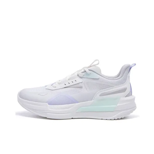 XTEP Airfoil Casual Shoes Women's Low-Top Sail White/Light Heather Gray/Snow Blue Purple