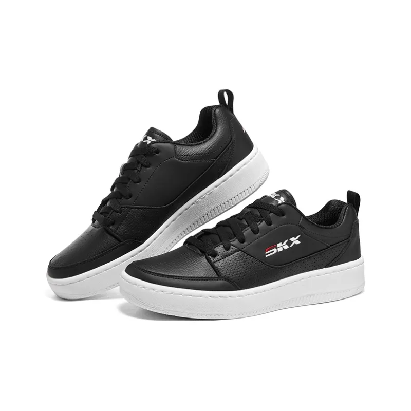 Skechers Sport Court 92 Anti Slip Wear Resistant Low Top Skateboard Shoes Men's Black White-3