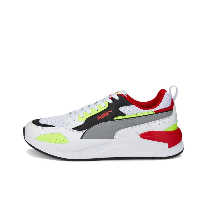 PUMA X-RAY Square Trainers Anti-Slip And Wear-Resistant Breathable Low-Top Casual Shoes Men's White Red Green-0