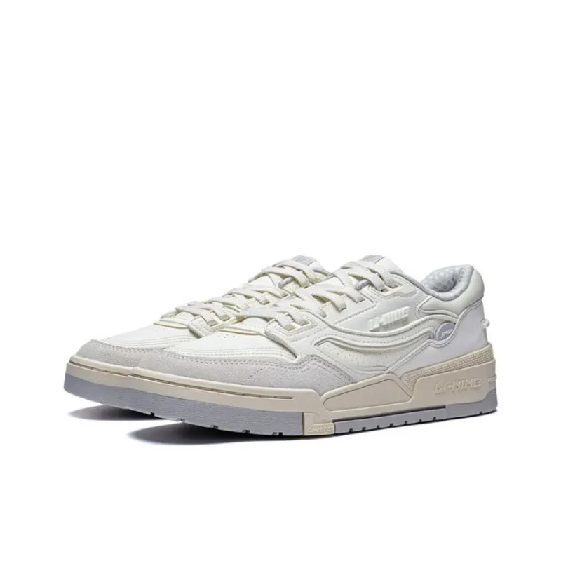 LiNing 001 BTC Abrasion Resistant Breathable Low Top Skateboard Shoes Women's White-2