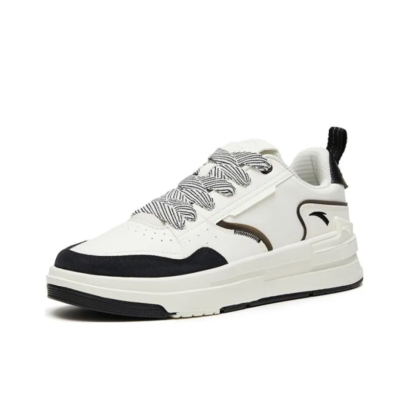 Anta Bump Slip Resistant, Abrasion Resistant, Breathable Low Top Skateboard Shoes Men's White Black-1