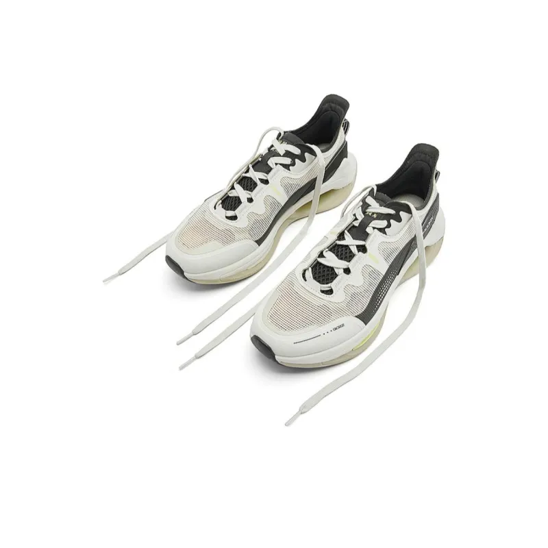 QIAODAN Wear Resistant Breathable Lightweight Rebound Low Top Casual Shoes Men's White Black-2