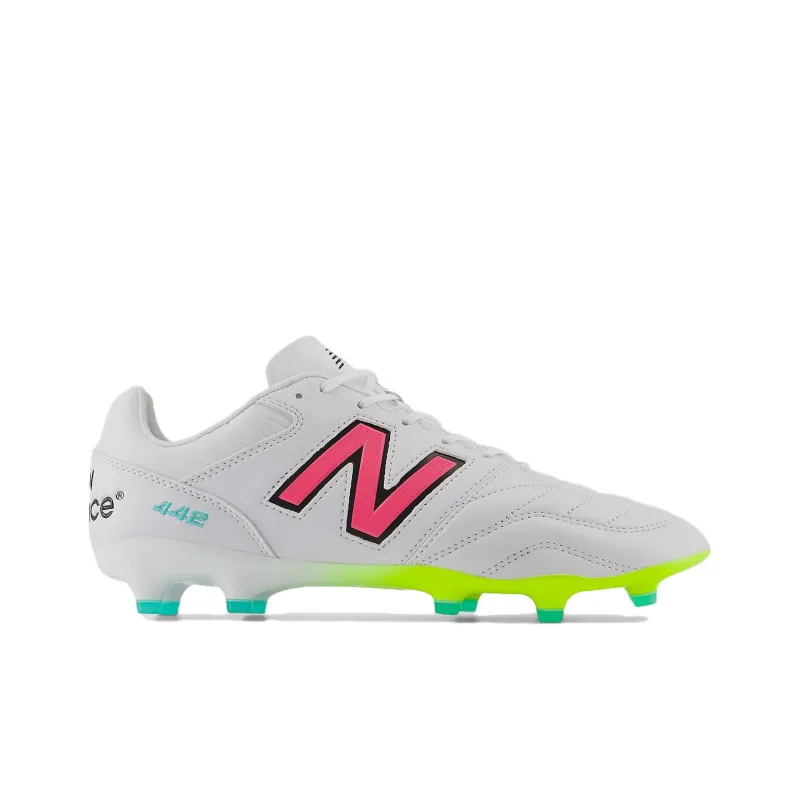 New Balance 442 Pro Fg V2 White Hi Lite Neon Pink-1