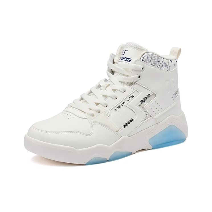 361° Xingran High-Top Skateboard Shoes Men's Feather White-1
