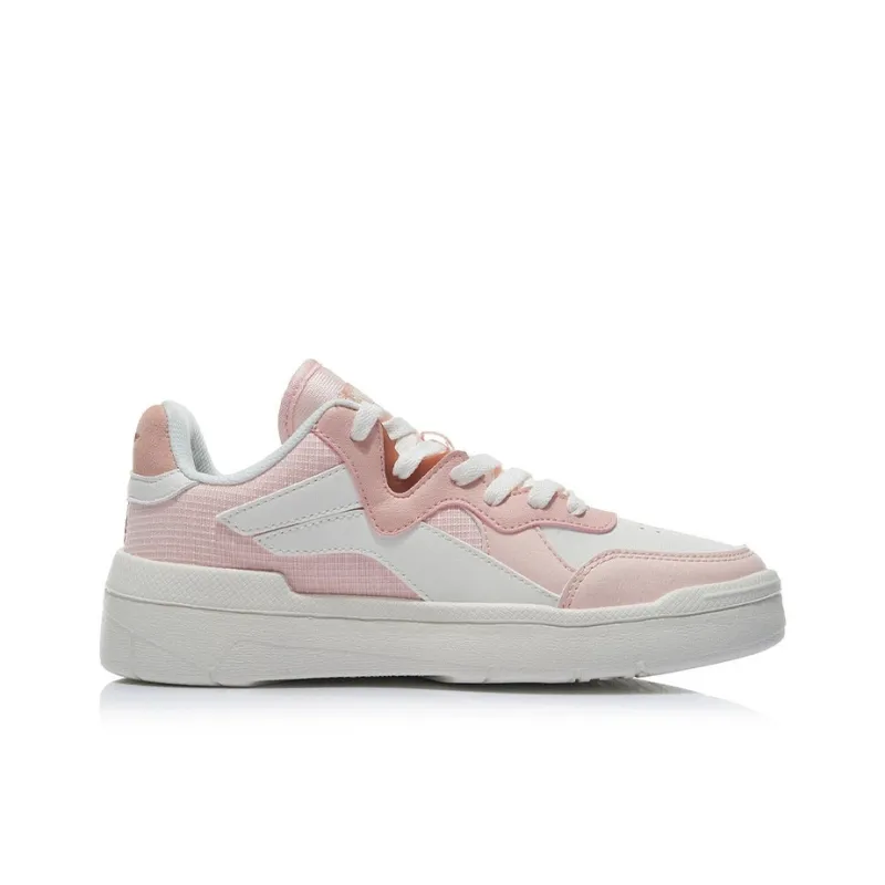 LiNing Wave Superwave Lite Anti Slip Wear Resistant Low Top Skateboard Shoes Women's Pink White-1