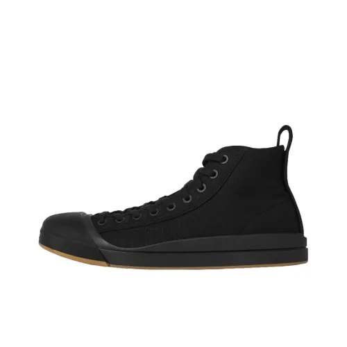 Bottega Veneta Vulcan Canvas Shoes Men High-Top Black