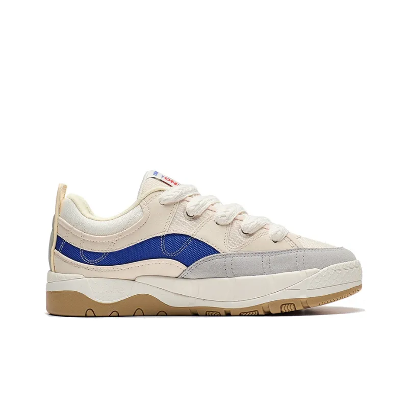 LiNing Reputation 3 Renowned 3.0 Anti-Slip Wear-Resistant Low-Top Skateboard Shoes Men's White Gray Blue-1