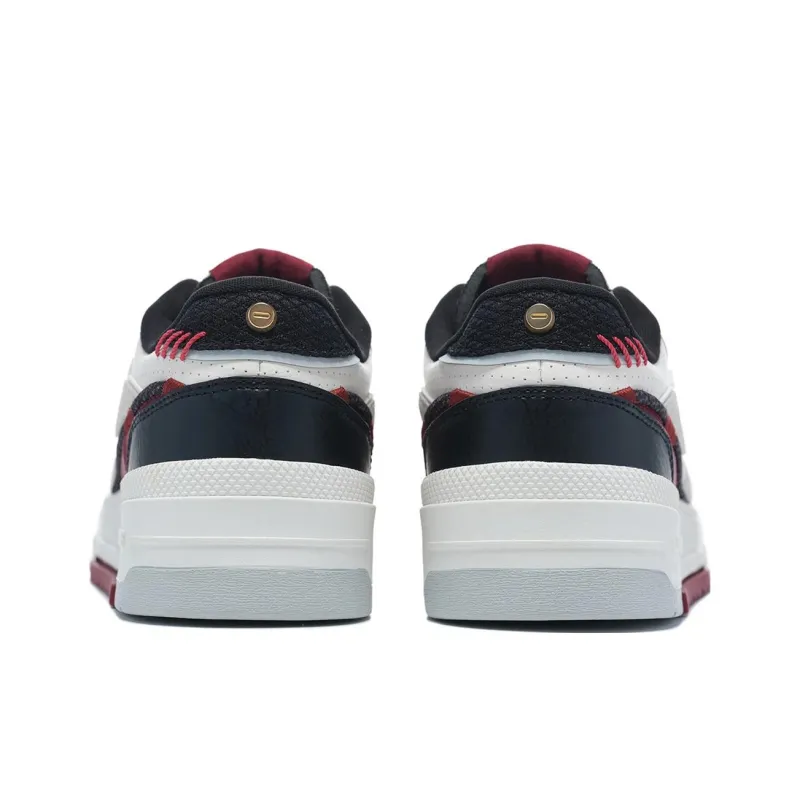 LiNing 001 BTC Prm Abrasion Resistant Breathable Low Top Skateboard Shoes Men's White Red-4