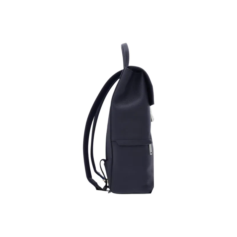 FERRAGAMO Stamped Calfskin Backpack Men's Midnight Blue-2