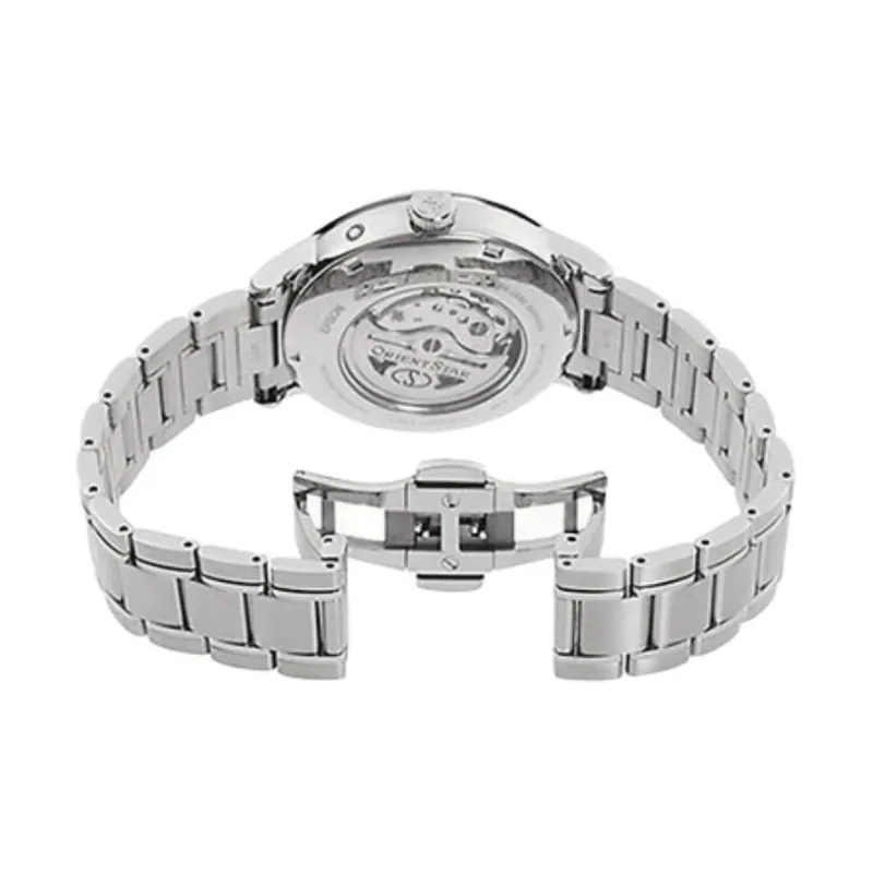 ORIENT Automatic/Manual Mechanical Movement Stainless Steel Strap Watch Unisex Blue Dial-4