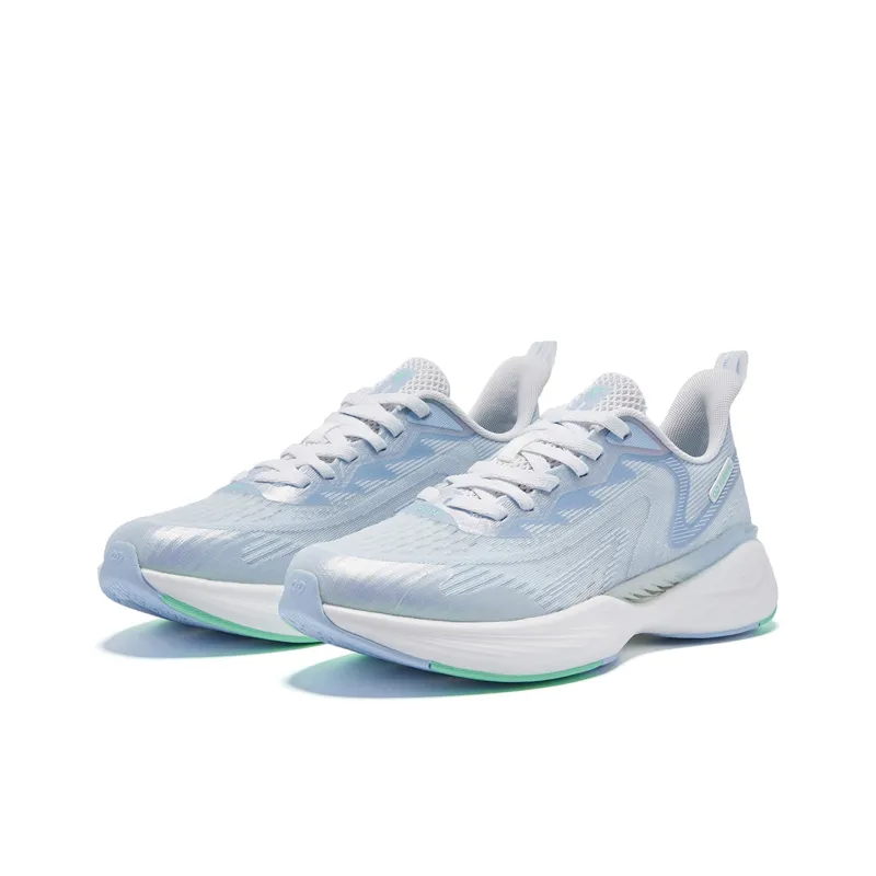 QIAODAN Flying Shadow Team1.0 Anti Slip Wear Resistant Low Top Long Distance Running Shoes Men's White Blue-2