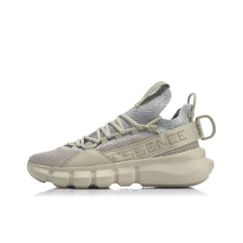 LiNing Essence Lace Up Breathable Mid Top Vintage Basketball Shoes Men's Gray