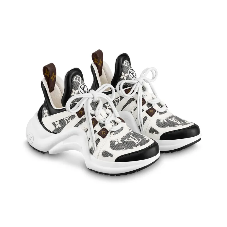 LOUIS VUITTON Archlight Slip Resistant Low Top Sports Casual Shoes Women's White Gray Brown-2