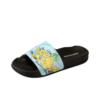 HOTMARZZ Slide Slippers Unisex Black/Light Blue