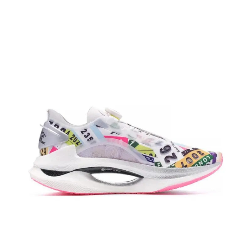 LiNing Jueying Cushioning Anti Slip Wear Resistant Breathable Lightweight Rebound Low Top Running Shoes Pink White-1