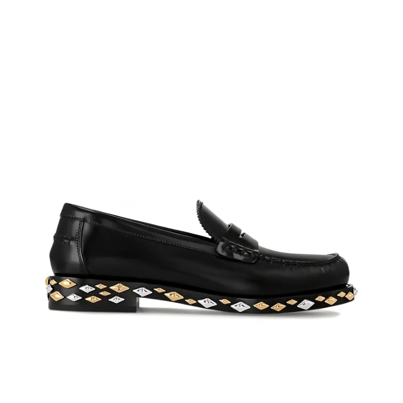 LOUIS VUITTON Loafers 2cm Women's Black-1