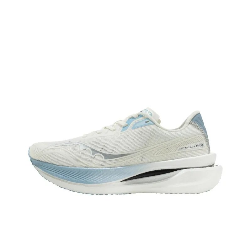 Saucony IDLING Cruise Anti Slip Wear Resistant Low Top Training Running Shoes Unisex White Blue-0