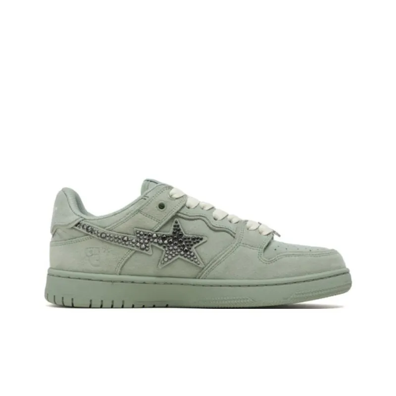BAPY x A BATHING APE STA Low Top Skateboard Shoes Women's Green-1