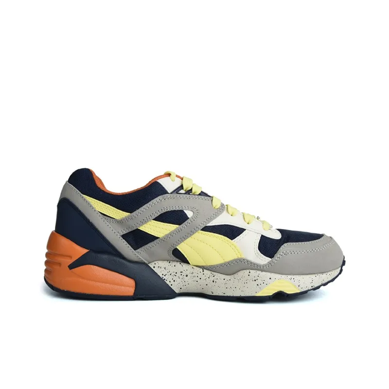 PUMA R698 Elemental Cushioning Breathable Moisture Wicking Low Top Running Shoes Unisex Orange gray blue-1