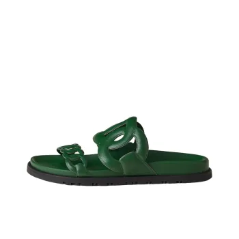 HERMES Extra Stylish Sandals Women's Green
