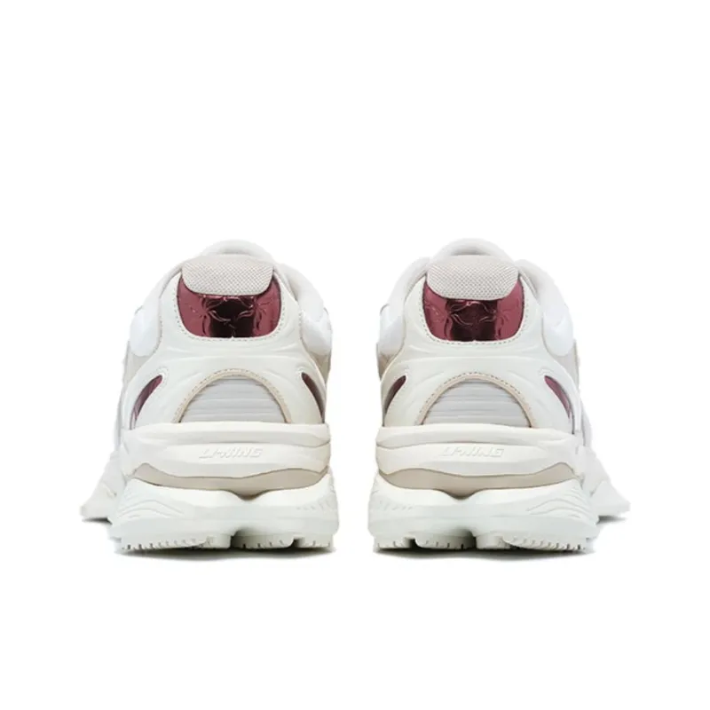 LI NING 1990 Lava Anti Slip Wear Resistant Low Top Sports Casual Shoes Women's White Gray-3