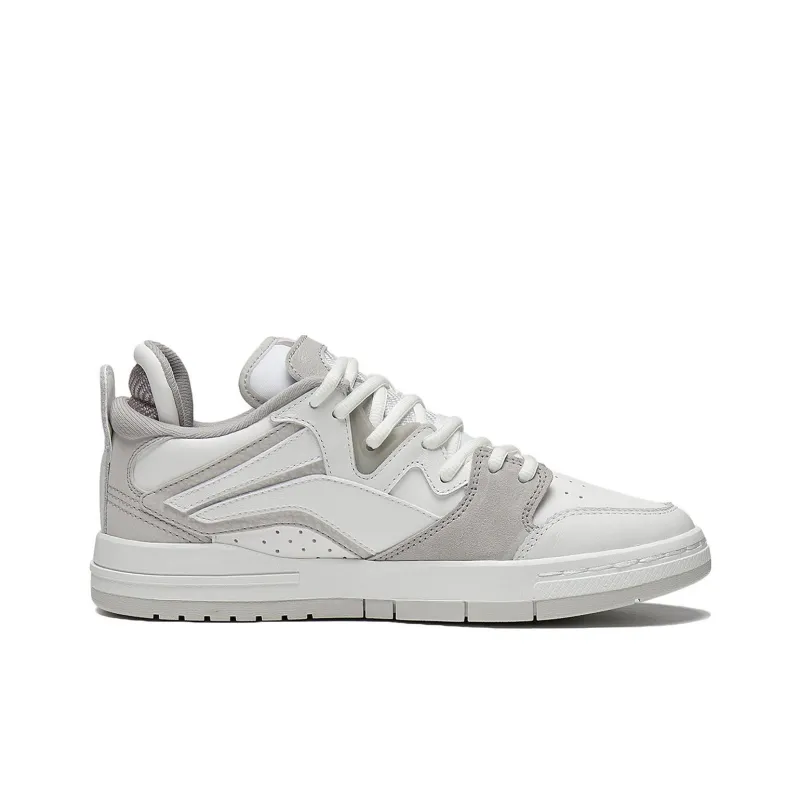 LiNing Wei Wu PRO Pro Anti Slip Wear Resistant Low Top Skateboard Shoes Women's Mist White Silver Fish Gray-1
