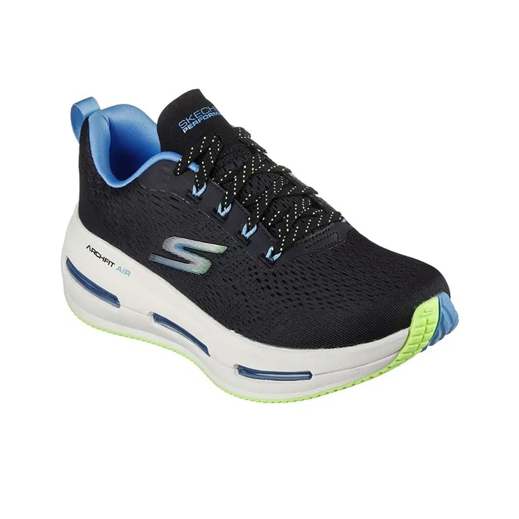Skechers Max Cushioning Arch Fit Cushioning Anti-Slip And Wear-Resistant Low-Top Running Shoes Women's Black Blue-2