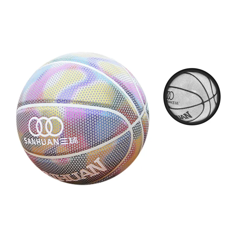 THREEHUAN PU Basketball Size 7 Ball Reflective Training Unisex-4