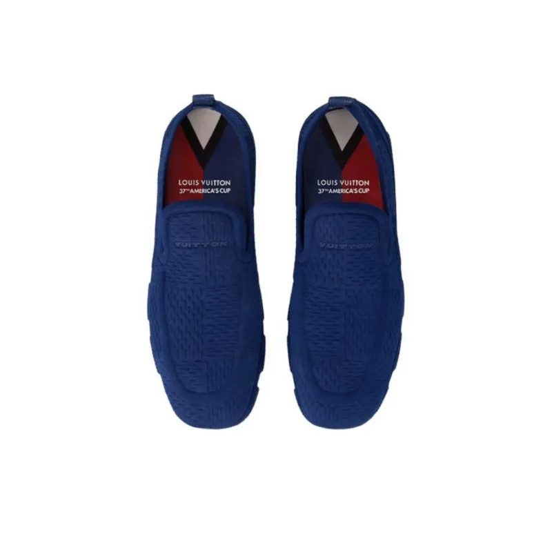 LOUIS VUITTON Lv Deck Mocassin Casual Shoes Men's Blue-3
