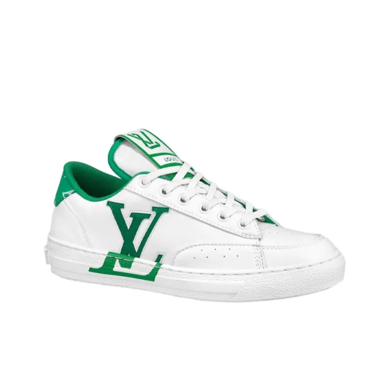 LOUIS VUITTON Charlie Low Top Stylish Skateboarding Shoes Men's White Green-1